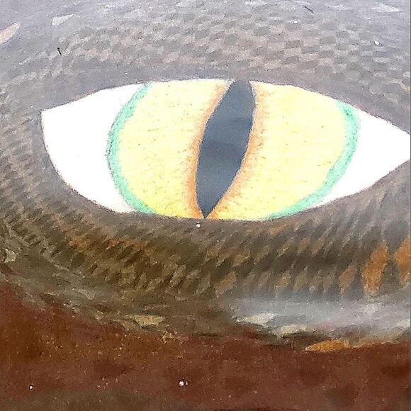 Hand Crafted Dragons Eye Original Colored Drawing Framed Pencil Art - Picture 8 of 14